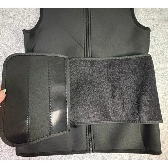 Cimkiz‎ Neoprene Sweat Vest Waist Trainer Zipper Black Size M Kardashians Cinch