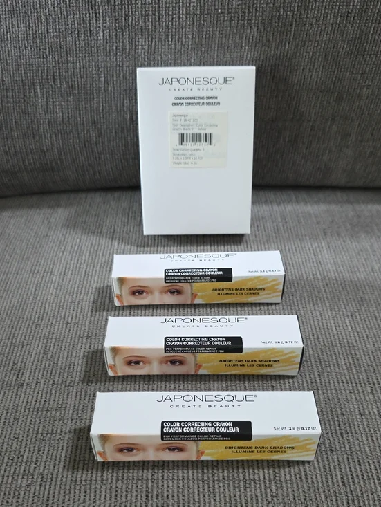 Japonesque Color Correcting Crayon, Shade 01- Yellow, Box Of 3, For Dark Circles