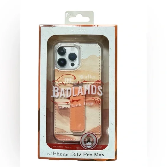 BADLANDS PROTECTIVE WALLET CASE WITH ELASTIC GRIP. Fits iPhone 12/13 PROMAX. NIB