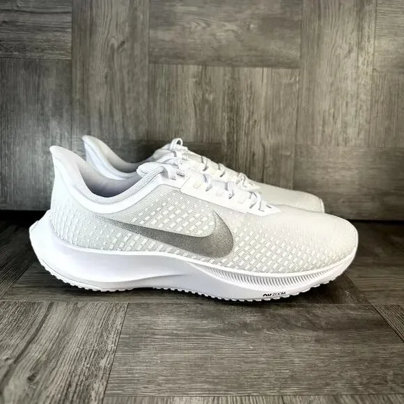 Nike Power Flight Sneaker Womens 10 White Silver Running Athletic NEW FV6290-100