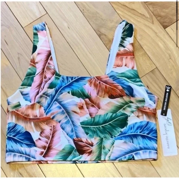 NWT NANETTE LEPORE Play Moisture Wicking Sports Bra TROPIC SHADE size large