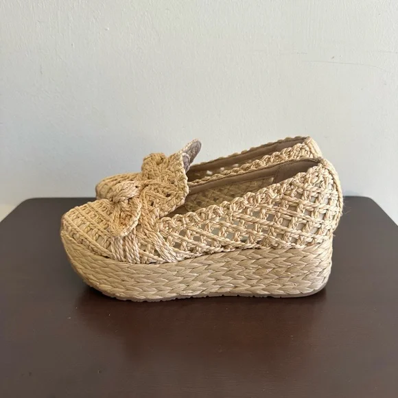 Dolce Vita Women's Jaka Raffia Platform Espadrille Loafer Size 6