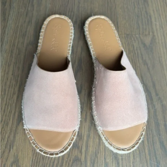 SPLENDID Beige Cushioned Maia Round Toe Slip On Leather Espadrille Shoes 8