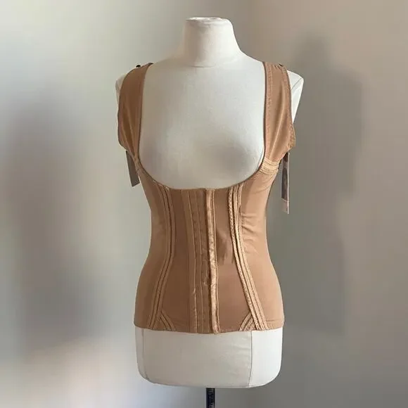 DAISY FUENTES Waist Shaping Corset Womens Sz 2X Nude Body Shaper