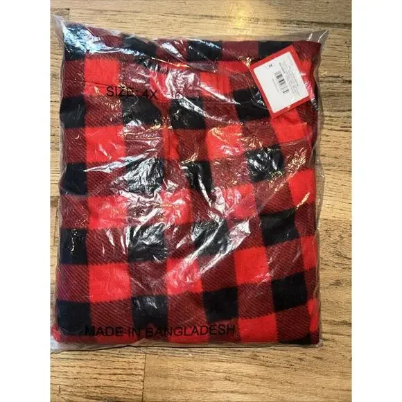 NWOT Wondershop Women's Red Black Plaid Fleece Pajama Pants Size 4X