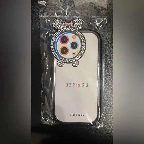 Luxury Bling Diamond Minnie Ear Case 13 Pro 6.1 iPhone case