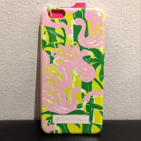 New LILLY PULITZER Fan Dance Flamingo Phone Case iPhone 6+