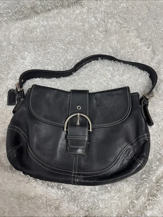 Coach black leather soho purse bag