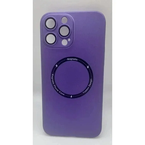 Magnetic Case For iPhone 14‎ Plus 13 Pro Max 6.7” Camera Lens Protection Purple