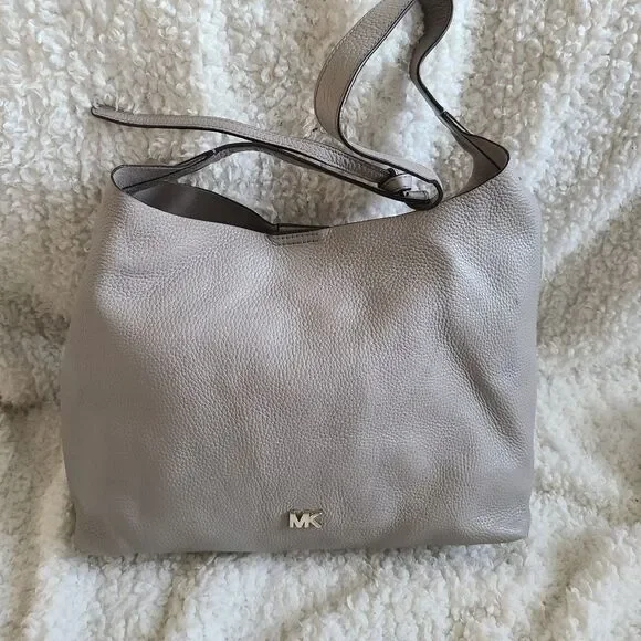 Michael Kors Junie‎ Gray leather hobo purse