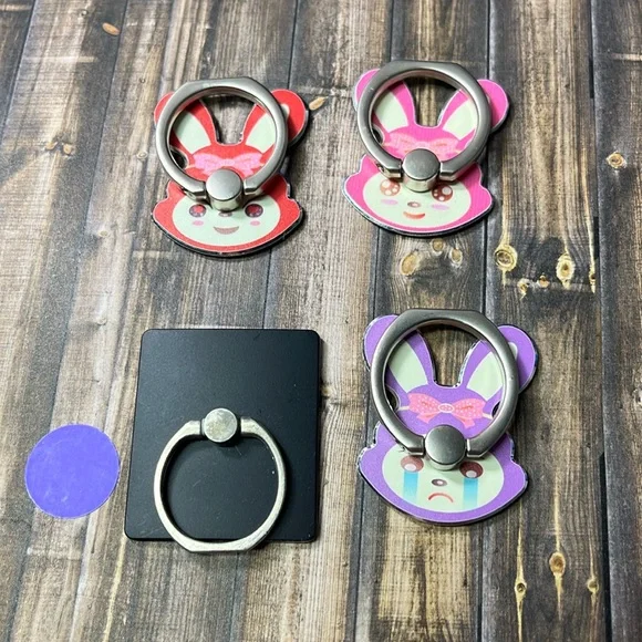 5for$10 Phone Ring Grip Accessories 4 Pack of Bunny And Flower Ring Gripers
