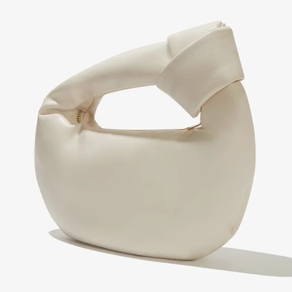 Melie Bianco Alexandra cream vegan leather top handle bag