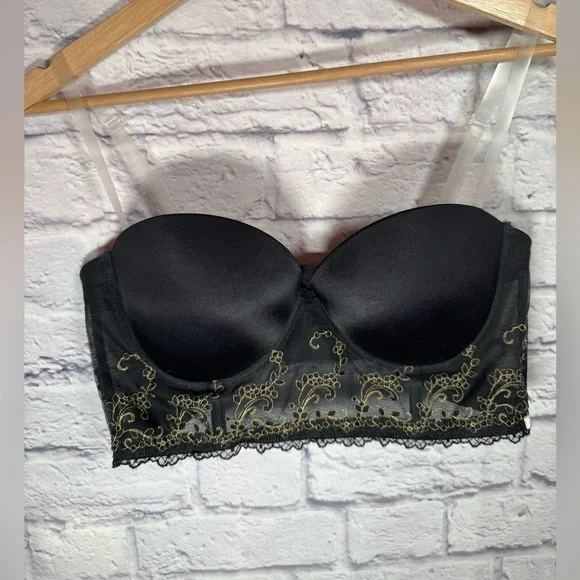 Aerie black lace padded bra size‎ 36D