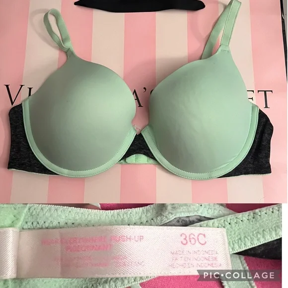 PINK Victoria’s Secret Mint Green Push-Up Bra