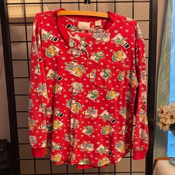 Festive Red Pajama Top and bottom set