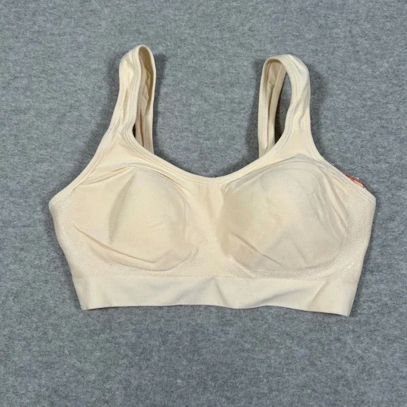 Truekind‎ Daily Comfort Wirefree Shaper Bra Womens Small Beige Light Support Bra