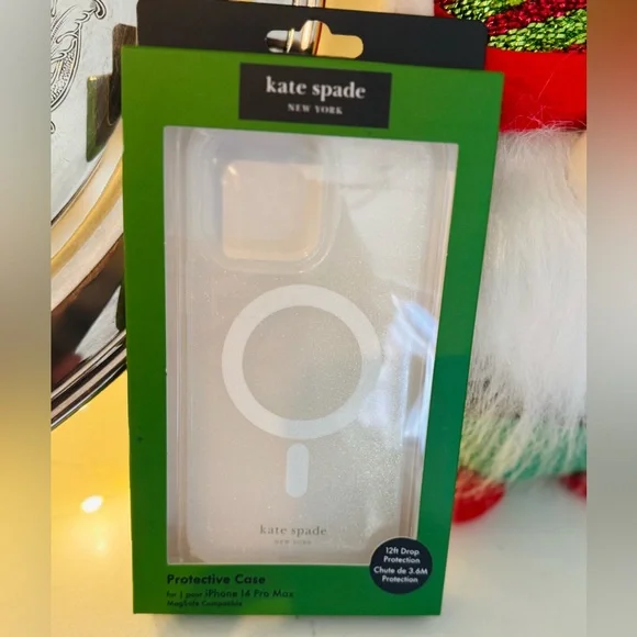 NIB♠️Kate Spade♠️iPhone 16 Pro Max iridescent glitter MagSafe Case