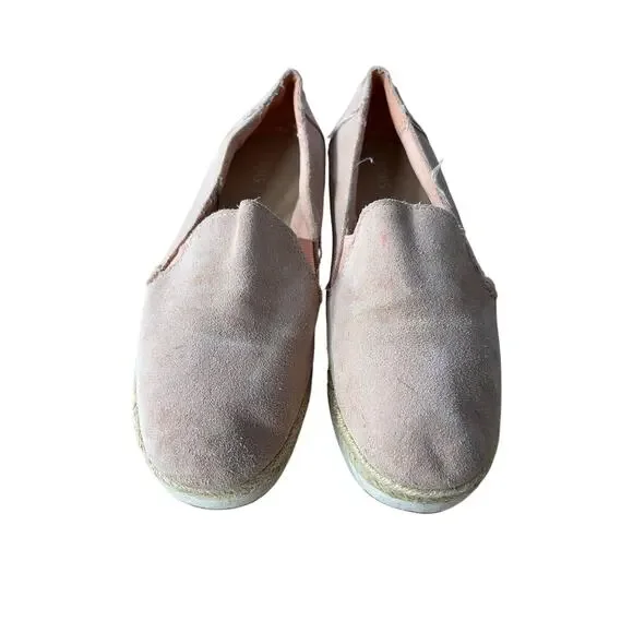 TOMS Pink Suede Espadrilles Slip On Flats Boho Casual Womens 6.5