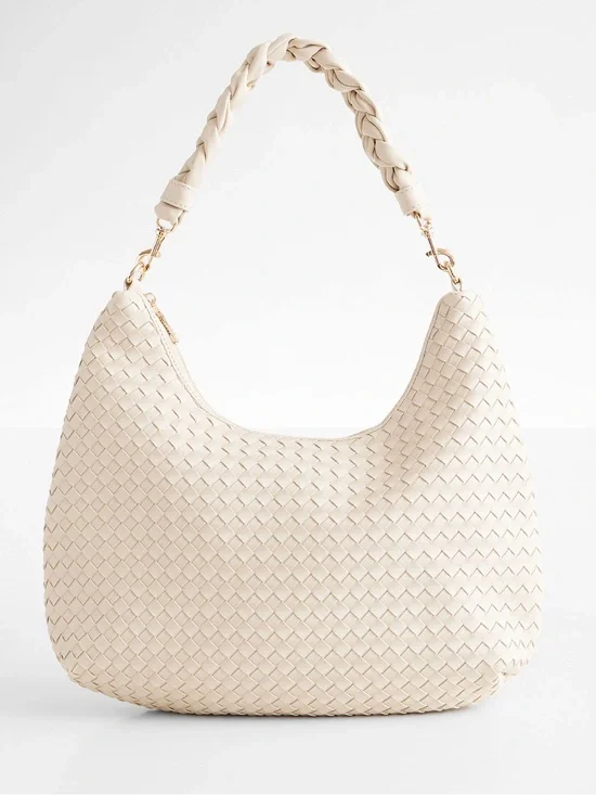 Vici At My Side Faux Leather Woven Convertible Hobo Bag