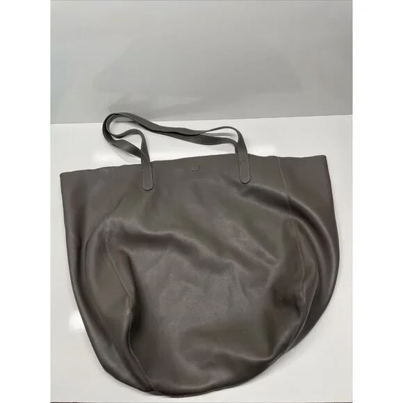 Large Gray Purse Shoulder Bag Magnetic Close Faux‎ Leather Dump Bag