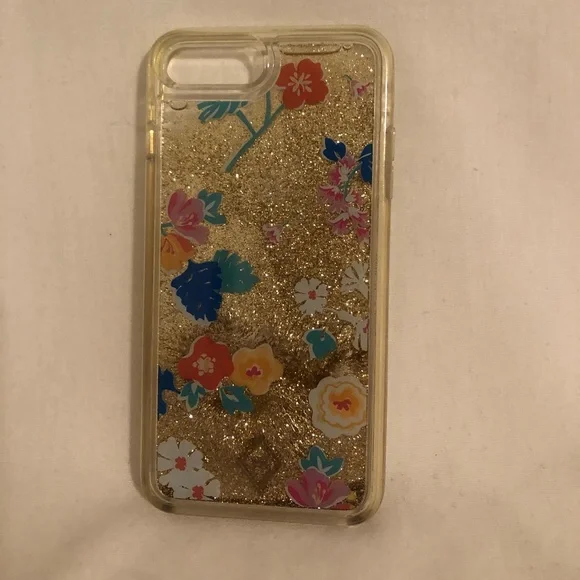 Vera Bradley Santiago Floral Liquid Glitter iPhone 6plus/8plus