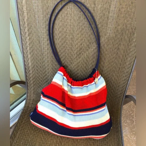 The Sak Elliott Lucca Multicolored Striped Crochet Knit Hobo Bag