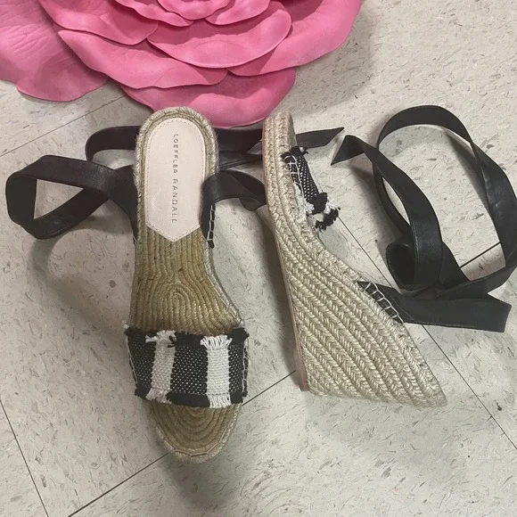 LOEFFLER RANDALL Womens Sz 8B Strappy Wrap Around Espadrille‎ Wedges