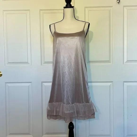 Melody Champagne Lace Hem Slip, size Large