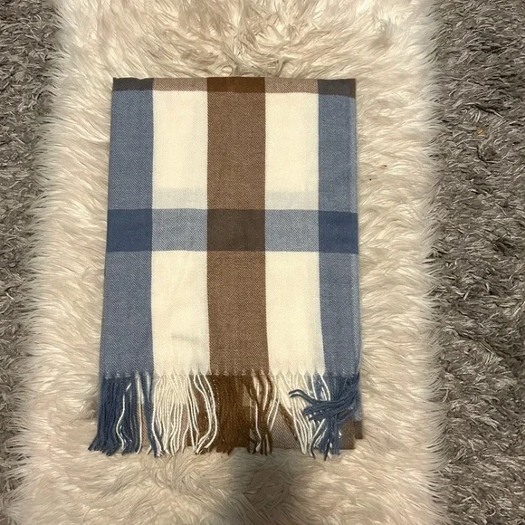 Blue & Brown Plaid Scarf