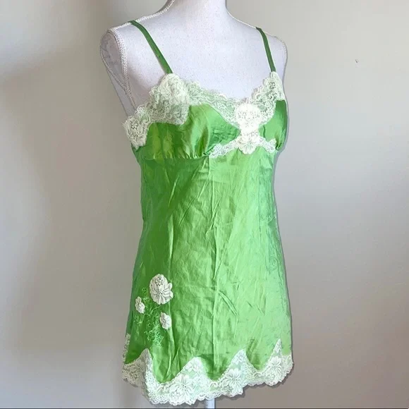 Express Y2K Silk Garden Mini Slip Dress