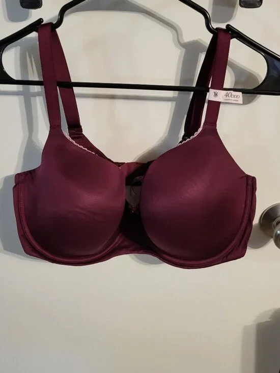 VICTORIAS SECRET BURGUNDY BRA SZ 40DDD