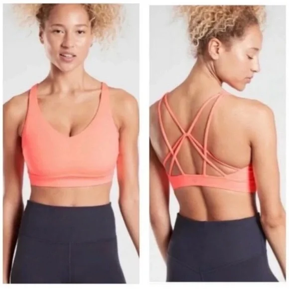 Athleta NWT SOLACE BRA IN POWERVITA - Size Large in Mimosa Pink