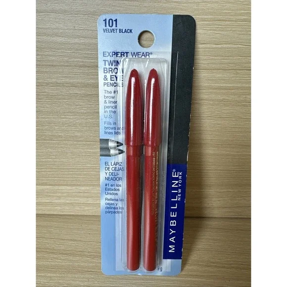 Maybelline Expert Wear Twin Brow & Eye Pencils Velvet Black 101