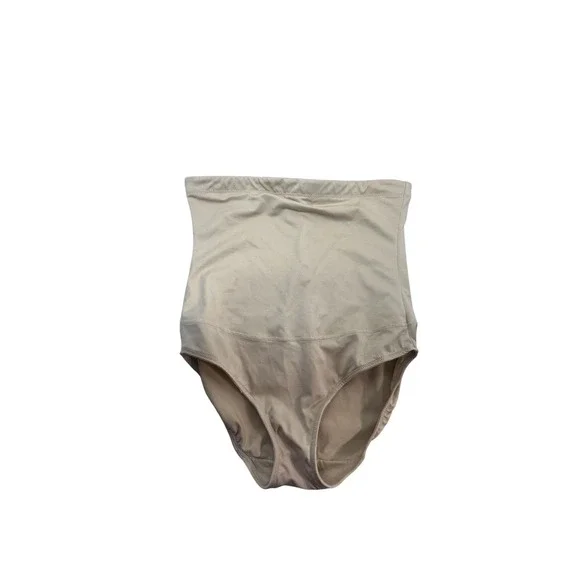 Maidenform Shapewear Briefs Womens Large Beige High Waist Control Microfiber