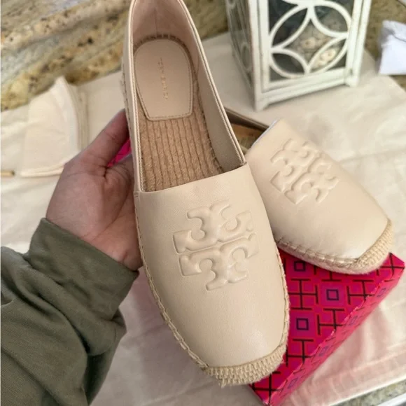 New Tory Burch Dulce EVERLY LEATHER ESPADRILLE NEVADA RETRO