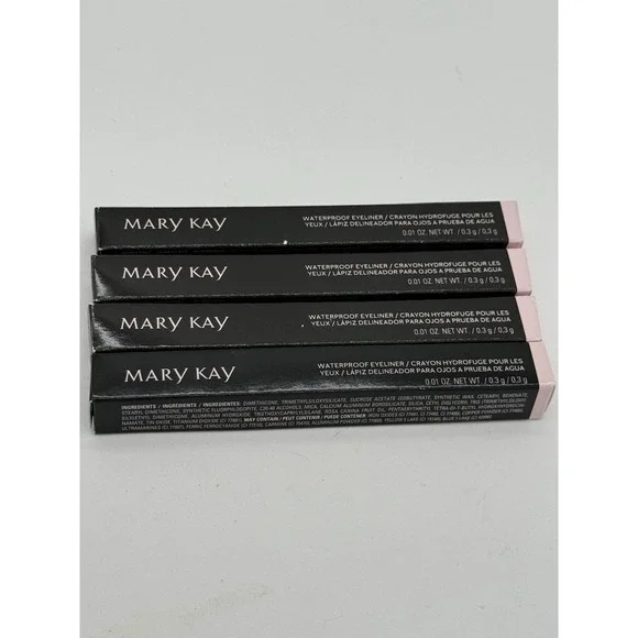 MARY KAY 4 WATERPROOF EYELINER Black Brown Steely & Blue NIB