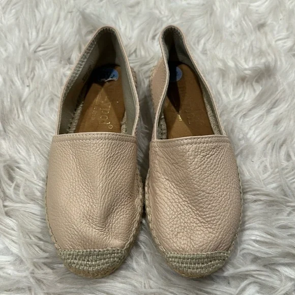 Anthropologie Maypol Pebbled Leather Slip On Espadrilles Sz 6.5