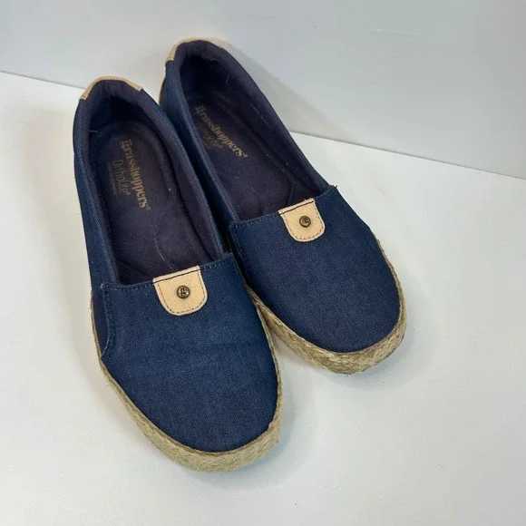 Grasshoppers Coastal Grandma Denim Espadrille 7.5 M Navy Comfort Nautical Preppy