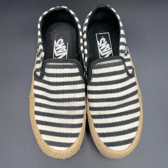Woman’s Vans black&White striped 5.5 size Espadrilles shoes