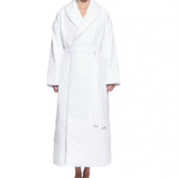 Skims Cotton Duvet Robe in Marble White by Kim Kardashian Women’s Size Large