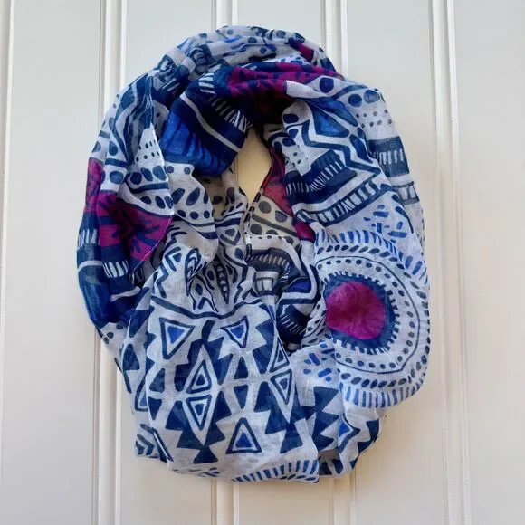 Lightweight Boho Tribal Aztec Print Infinity Scarf | 72