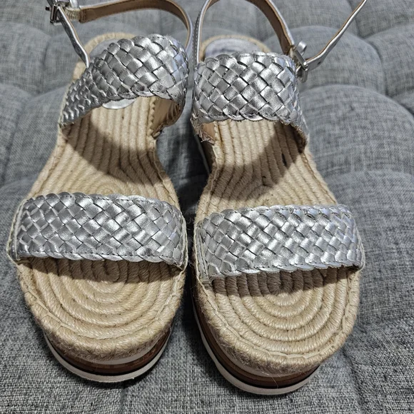 Silver Braided Women's Sandals