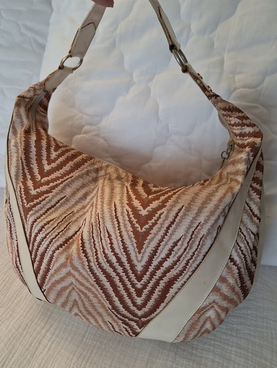 The Sports Sac Hobo Abstract Animal Print Tan Camel