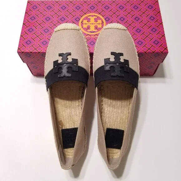 ✨NEW✨ Tory Burch Weston Flat Espadrilles in Natural/Black Size 9.5, 10
