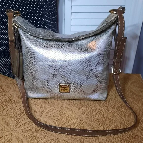 Dooney & Bourke Leather Python Print Hobo