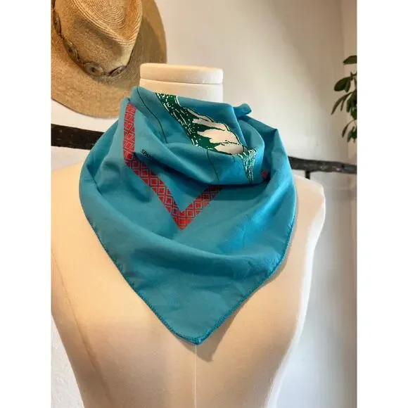 Vintage 2001 Colorado Mountain Graphic Cotton Square Bandana