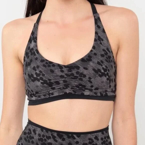 Splits59‎ Bruna airweight sports bra in black animal