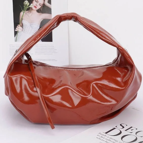 Patent Leather Hobo Bag