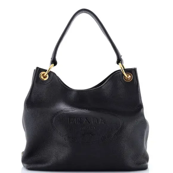 Prada Logo Hobo Embossed Vitello Daino #252914P12B