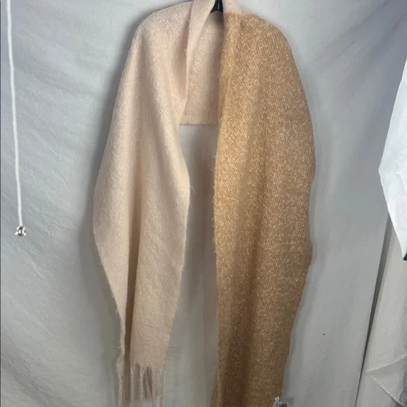 Anthropologie Cream and Tan Scarf oversized